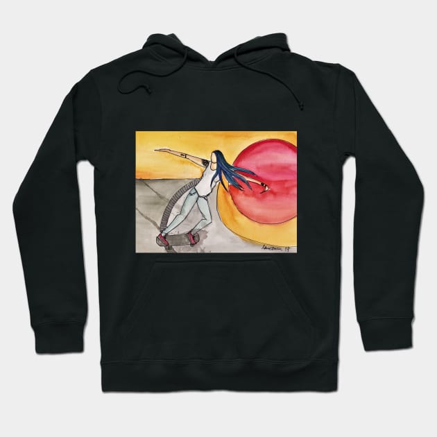 skate in the sun Hoodie by LaMoncu